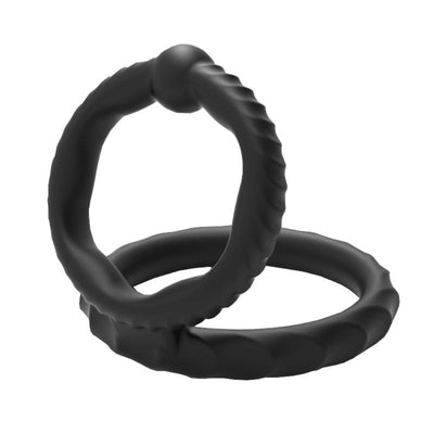 Silicone Dual Penis Ring Premium Stretchy Longer Harder Stronger Erection Cock Ring Enhancing Sex Toy for Man or Couples Play