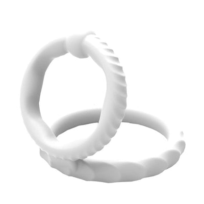 Silicone Dual Penis Ring Premium Stretchy Longer Harder Stronger Erection Cock Ring Enhancing Sex Toy for Man or Couples Play