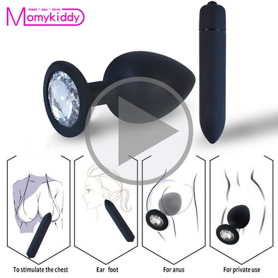 Soft silicone anal butt plug prostate massager adult gay products anal plug 10 frequency fun bullet vibrator female supplies men