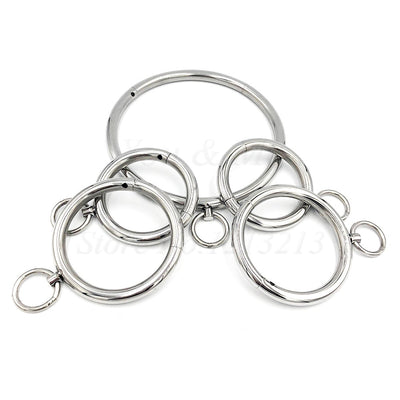 Stainless Steel Neck Collar Metal Handcuff Wrist Ankle Cuff Adult Slave Role Play BDSM Restraint Bondage Sex Toys For Women Men