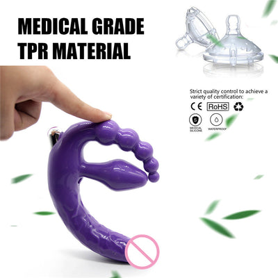 Strap On Dildo Vibrator Anal Beads Butt Plug 10 Speed Double Penetration Vibrators Sex Toys for Women Couples Lesbian Massager