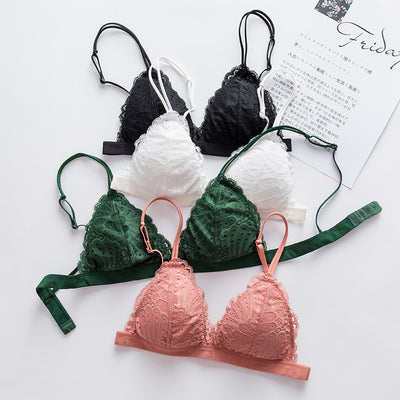 TERMEZY Sexy Lace Bra Set Lingerie Set Women Wireless Underwear Set Solid Color Bralette Set VS Bra Soft Comfortable Underwear