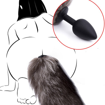 Tail Anal Plug Silicone Fox Tail Prostate Massager Anal Plug Insert Stopper BDSM Homosexual Animal Tail  for Women Man Couple