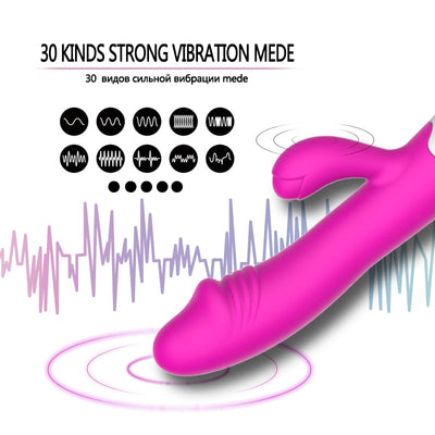 USB Rechargable 30 Speed Rabbit Vibrator for Women Vagina Clit stimulator AV stick G spot Vibrator Dildo Adult sex toy for Women
