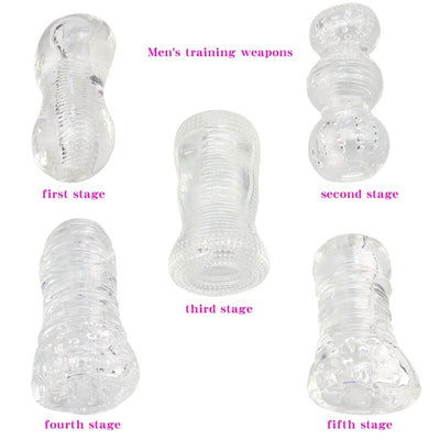 Vagina for Men Pocket Pussy Male Masturbator Cup Penis Trainer Sex Toys Tube Sleeve Transparent Soft Vaginal