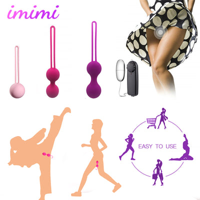 Vaginal Balls Trainer Sex Toys for Woman Silicone Vaginal Smart Kegel Balls Ben Sex Toys Tightening Exerciser Vibrating Egg