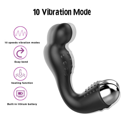 Vibrating Prostate Massager Men Anal Plug USB Charge 10 Stimulation Patterns Butt Plug Silicone Anal Sex Toys for Women & Men
