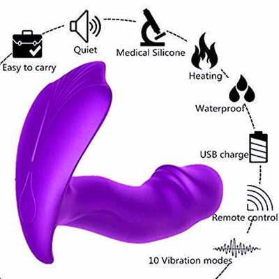 Wearable G Spot  Heating Butterfly Vibrator Sextoy Female Vibrator for Two Vibrating Panties Erotic Goods Sex Trusk Sex Shop.