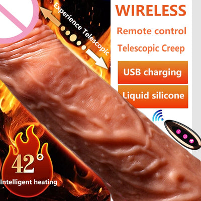 Wireless Vibrator Telescopic for Women Huge Dildos Vibrador Heating Skin Feeling Realistic Penis Super Huge Big Dildo Silicone