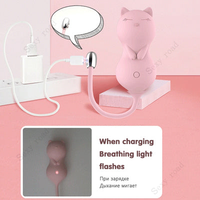 Woman Sex Toy Vaginal Vibrating Ball Remote Control Egg Vibrator Cartoon USB Charging Silicone Waterproof Couple Adult Sex Toys