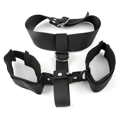 Women Sexy Halter Neck Collar BDSM Bondage Fetish Back Handcuffs SM Toys For Adult Slave Restraints Wrist Cuffs