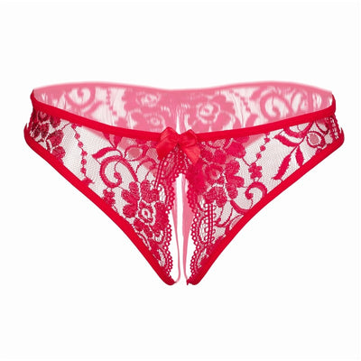 Women Sexy Lingerie hot sexy panties lace underwear Crotchless underpants wear briefs with bow front