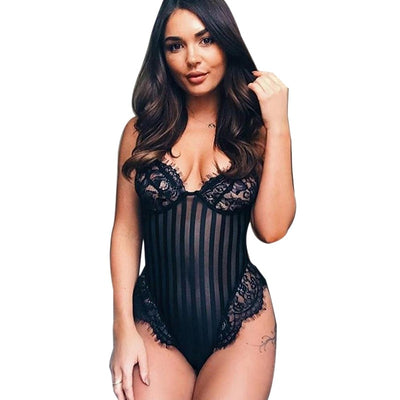 Women's Sexy Bra New S-XXL Lingeries Set Corset Eyelash Lace Hollow Out Underwear Bodysuit Intimates Nightwear Sling Bodysuits