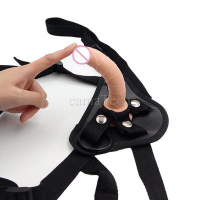 camaTech Strap On Mini Dildo Panties 14.5*2.4cm Silicone Penis With Suction Cup Strapon Harness for Vagina/Anal Plug Sex toys