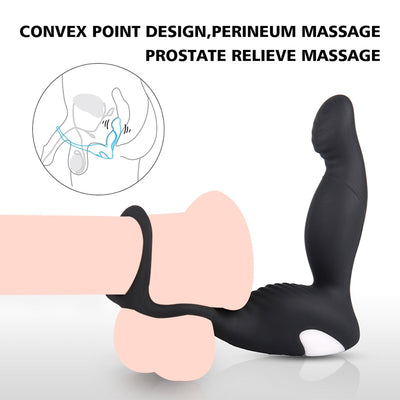 Sex Toys for Men Adult Sex Toys Masturbator for Women 9 Speed Finger Prostate Anal Dildo Vibrator with Penis Scotum Ring