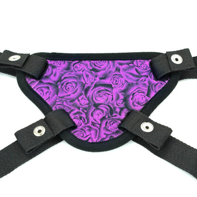 Smspade Black and Purple Rosey PU Strap on Harness for Strap on Dildo Sexy Underwear for Lesbian Sex Game,adult Sex Products